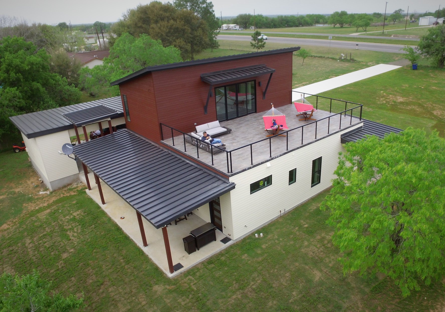 aerial view of house dance floor
